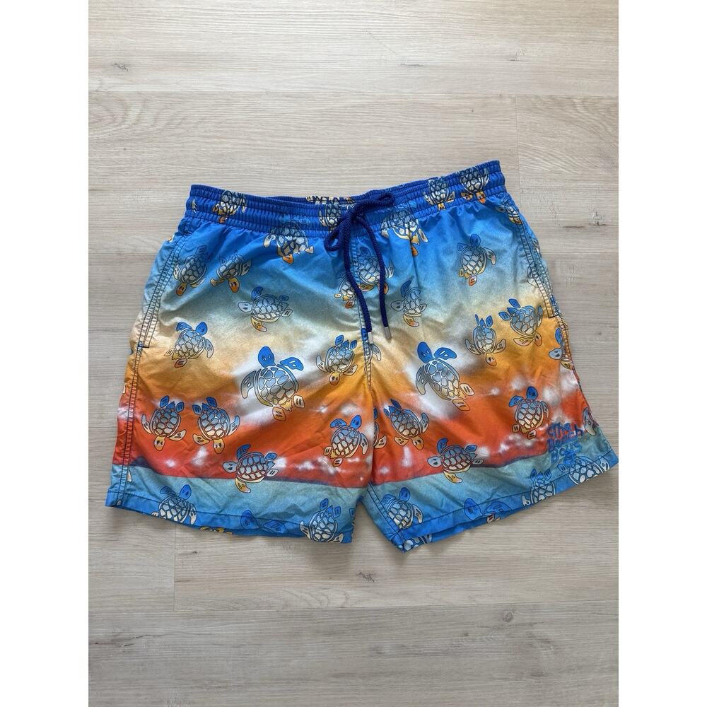 Vilebrequin x The Beach Boys Moorea Sunset Turtle Print Swim Trunks Men’s XXL